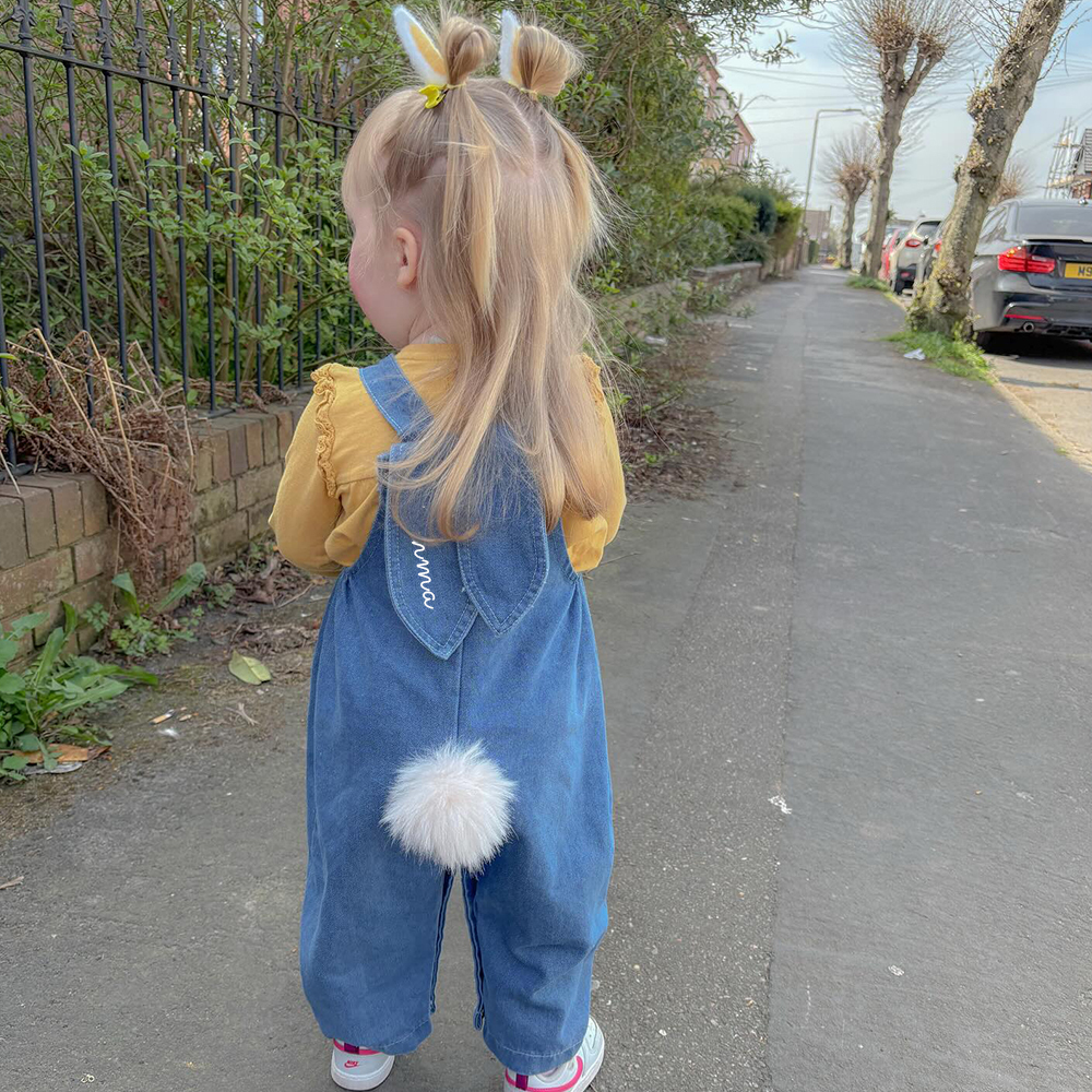 Personalized Kids Bunny Ear Demin Overalls| Pants29