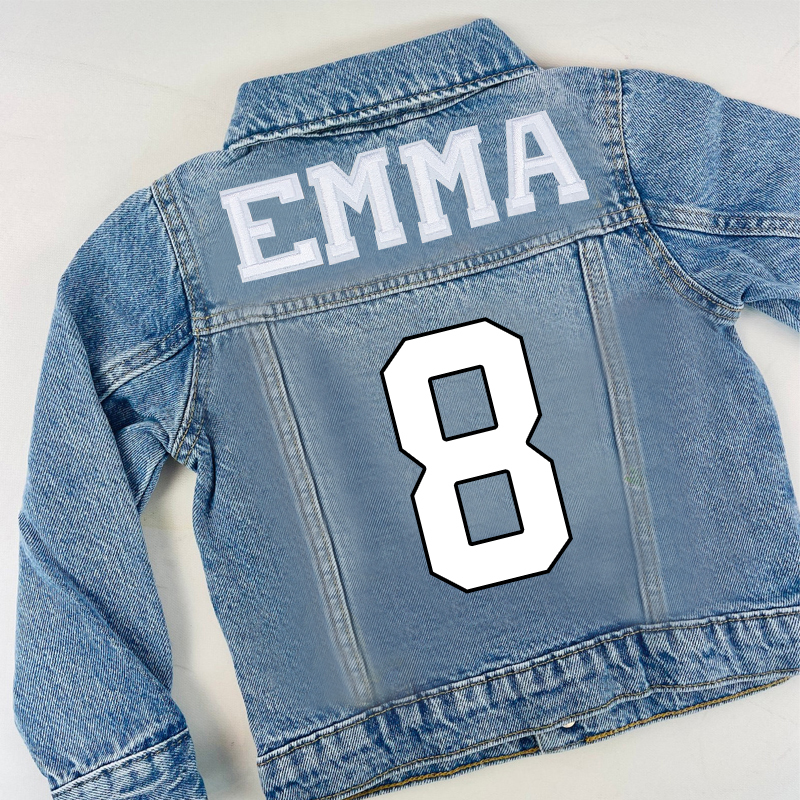 Personalized Kids Sports Denim Jacket| Cloth146