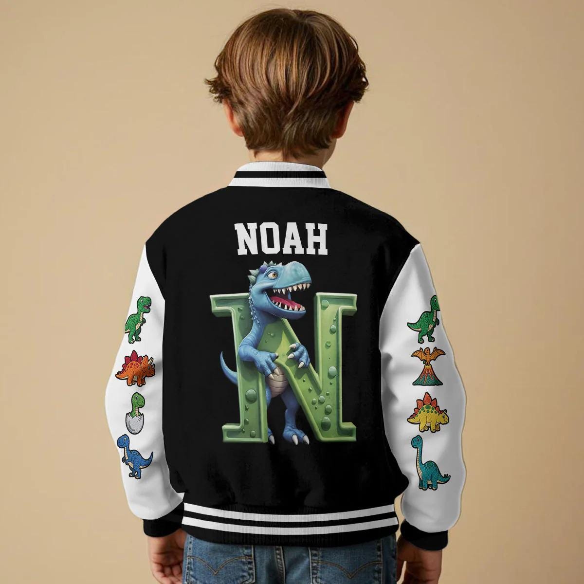 Personalized Kids Dinosaur Sports Jacket| Cloth286