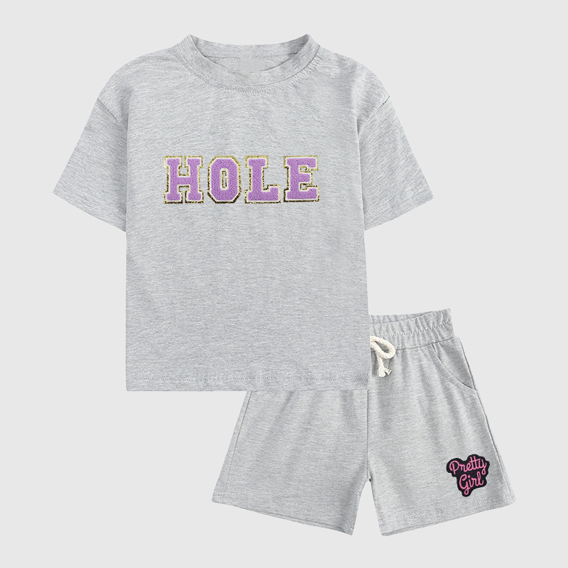Personalized Kid Summer Hand Patch Toddler Set |Cloth218