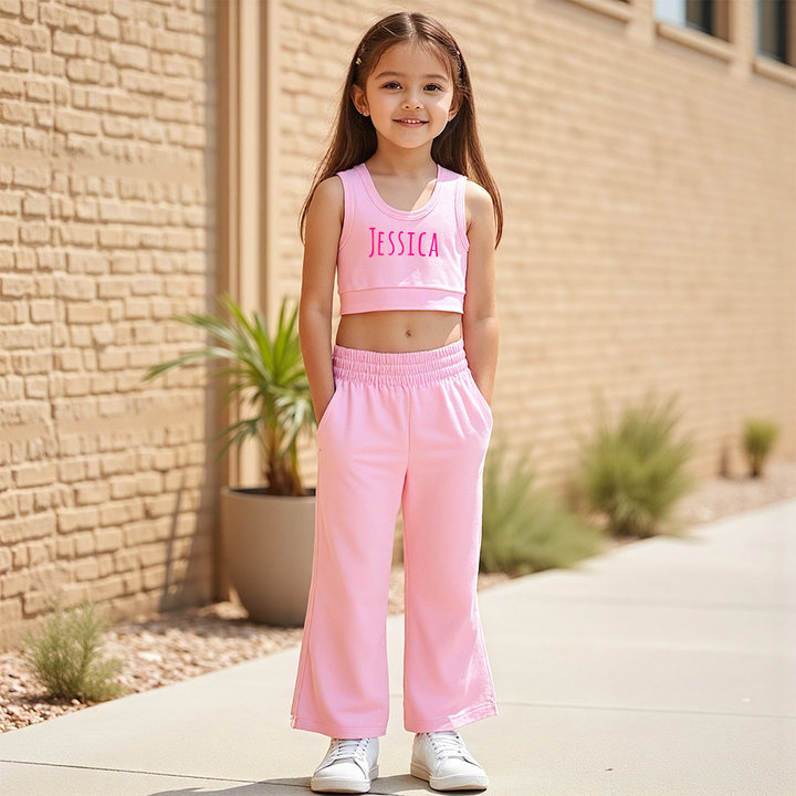 Personalized 2PCS Girl Summer Sleeveless Vest Set| Cloth222