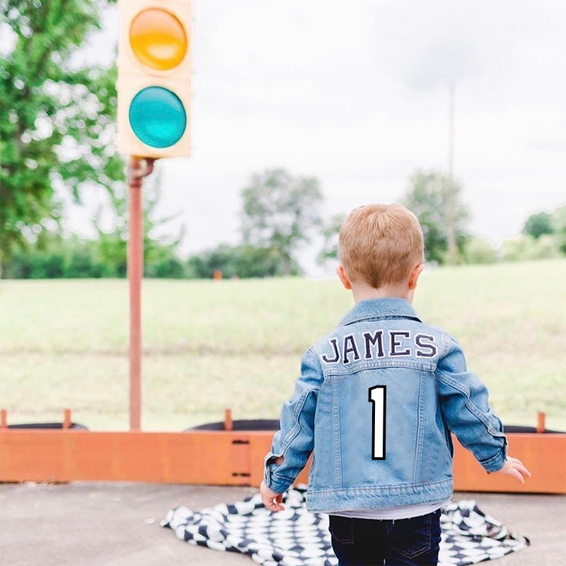 Personalized Kids Sports Denim Jacket| Cloth146