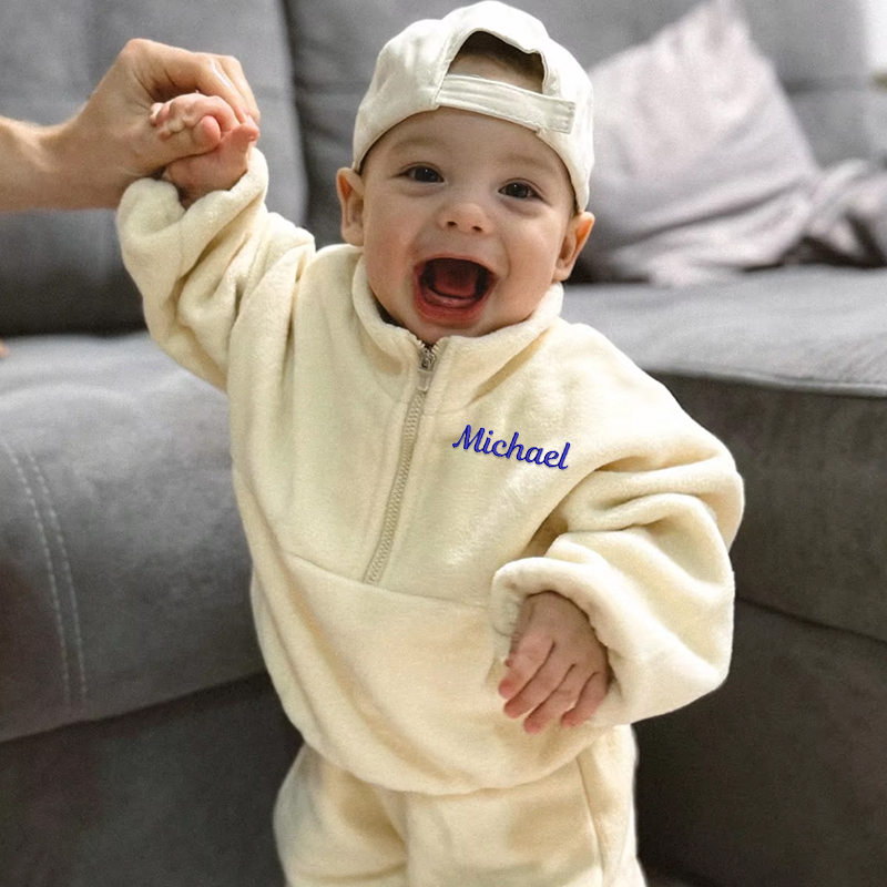 Personalized Kids Embroidered Fleece Hoodies Sports Suit| Cloth202