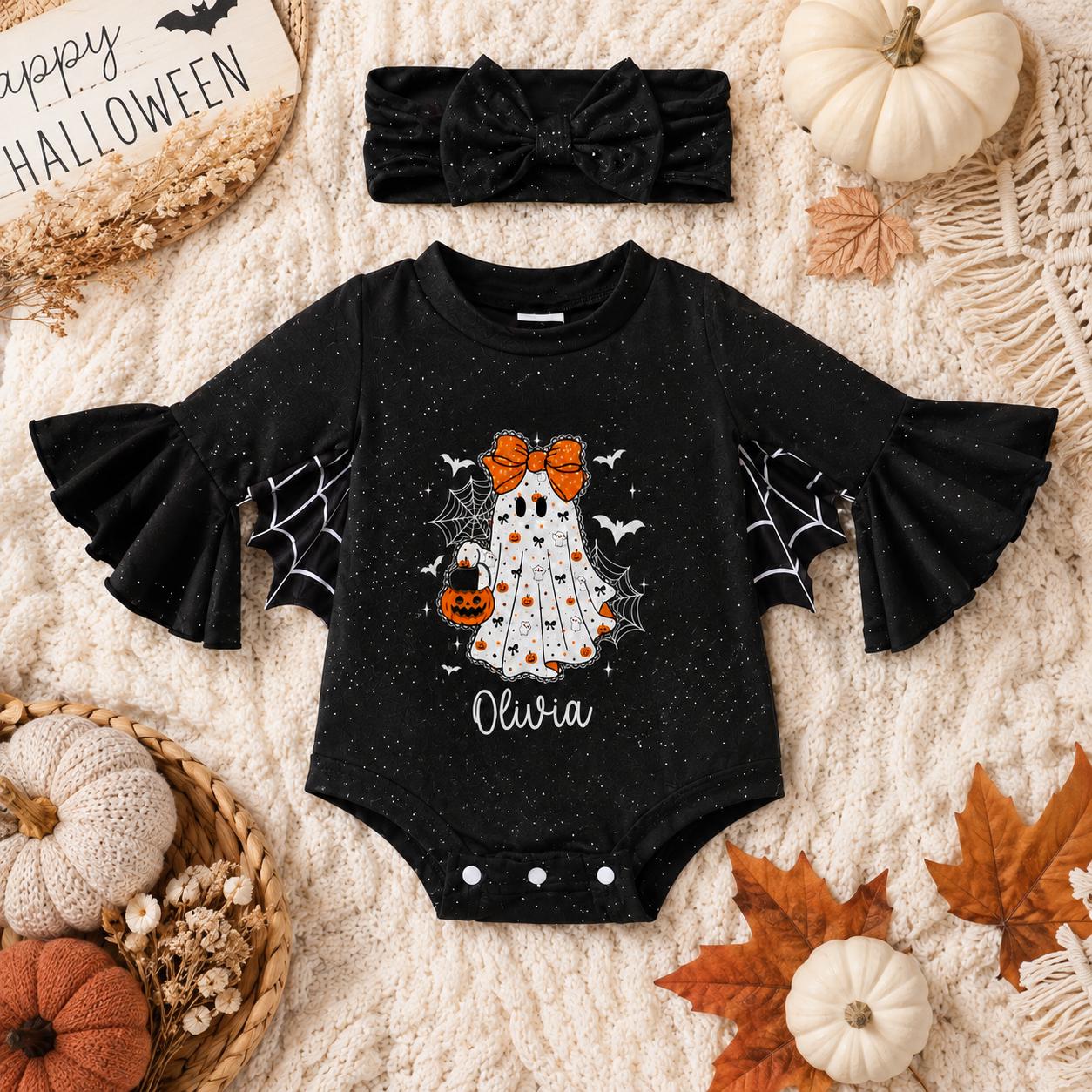 Personalized Baby Halloween Gift Bodysuit and Headband Set| YESHalloween19
