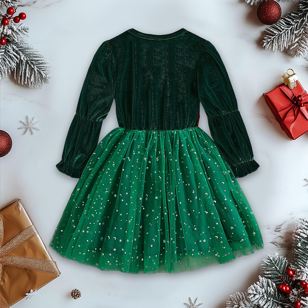 Personalized Girl Christmas Cute Bow Dress|YESMC03