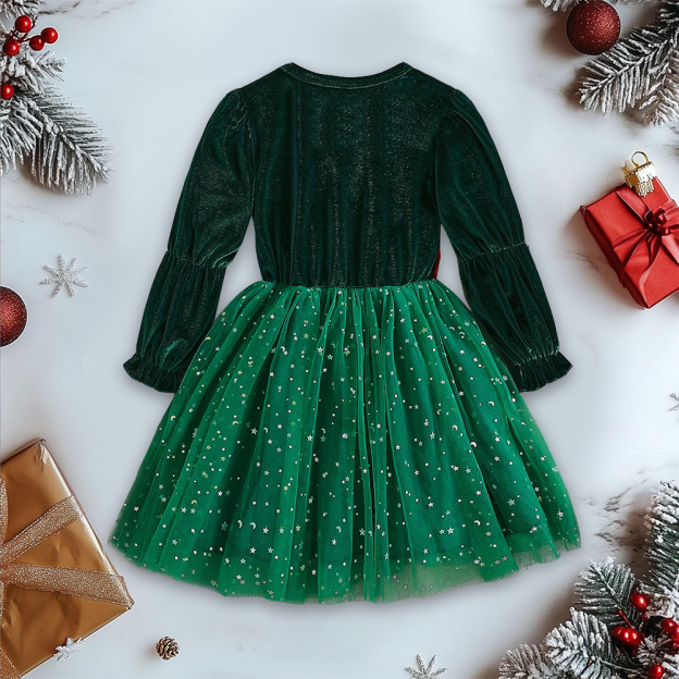 Personalized Girl Christmas Cute Bow Dress|YESMC03