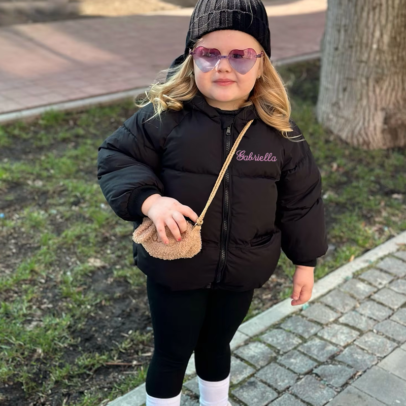 Personalized Kids Winter Thicken Warm Embroidered Hooded Jacket| Cloth203