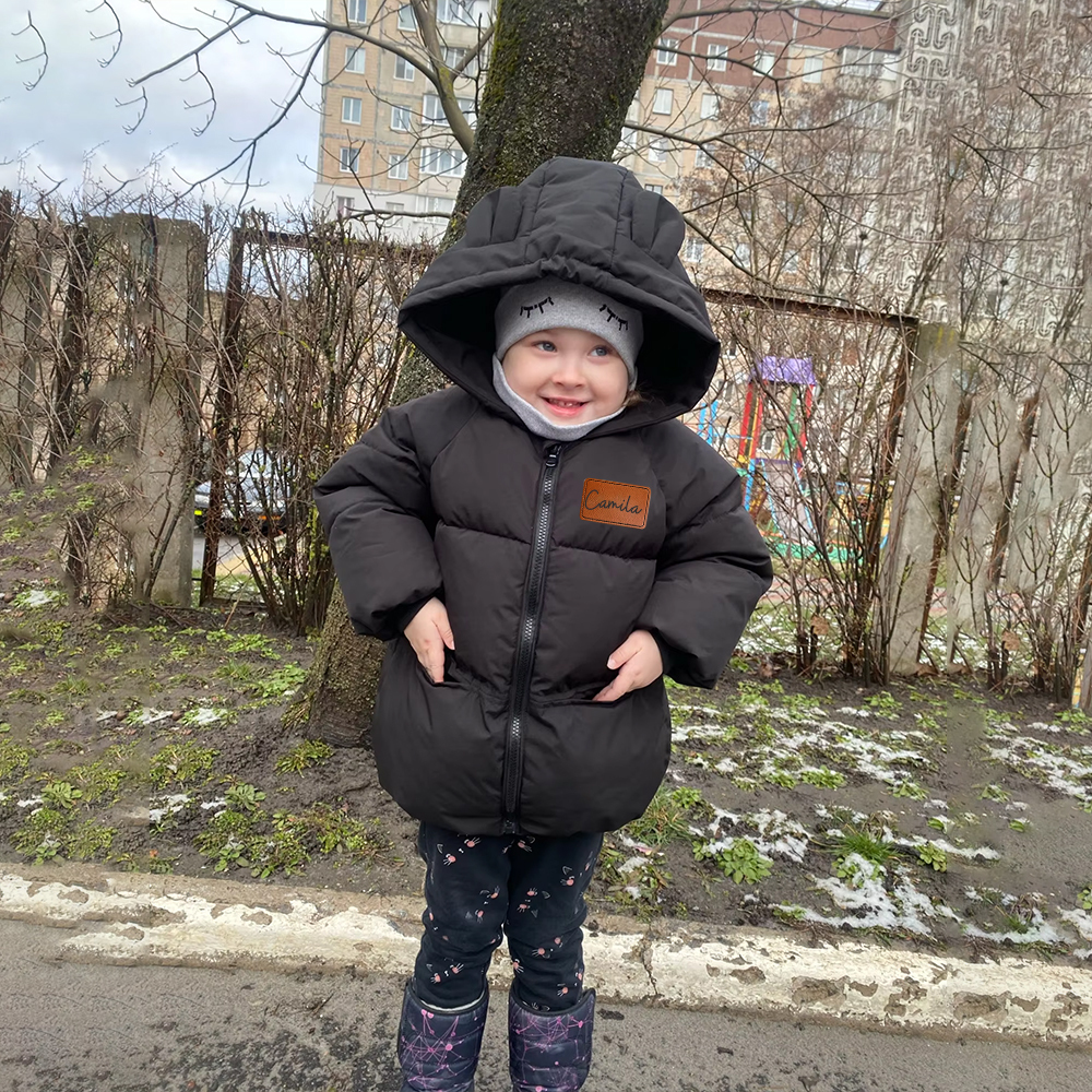Personalized Kids Winter Thicken Warm Leather Hooded Jacket| Cloth204