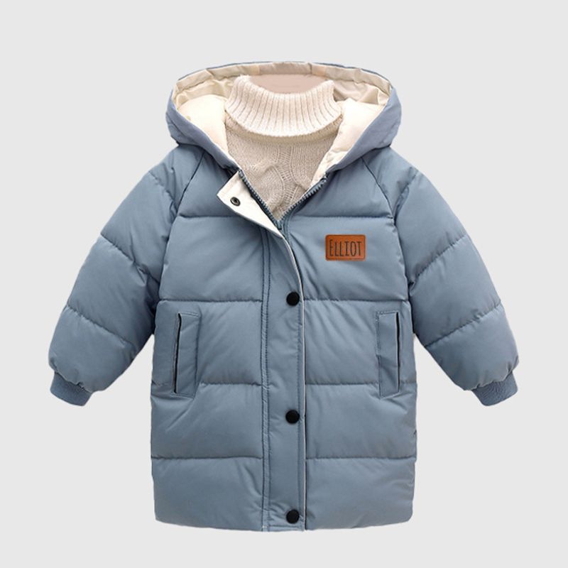 Personalized Kid Leather Patch Winter Thickened Warm Jacket| Cloth211