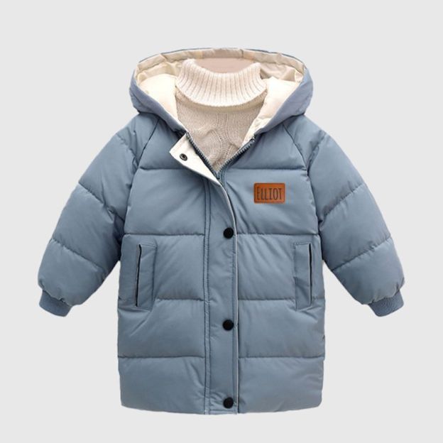 Personalized Kid Leather Patch Winter Thickened Warm Jacket| Cloth211