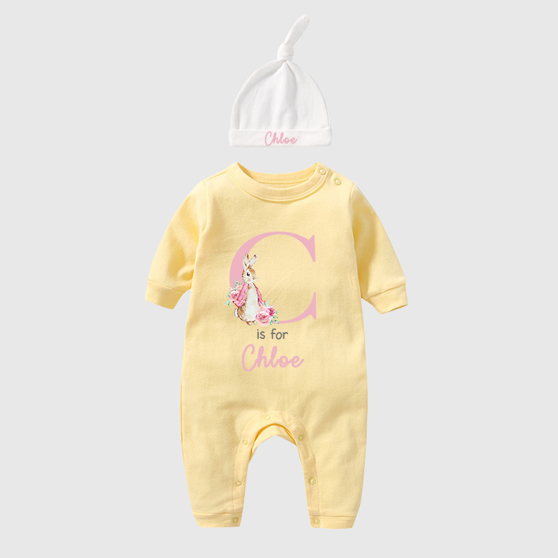Personalized Rabbit Initial Baby Going Home Sets| BBCloth1220