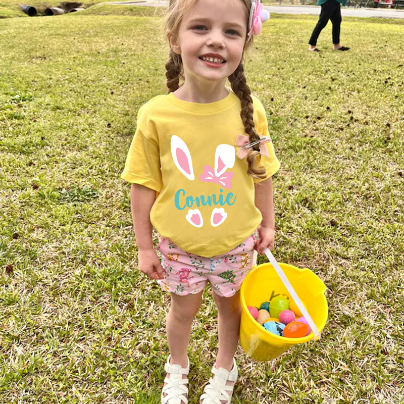 Personalized Kids Bunny Summer T-Shirt| Cloth1412