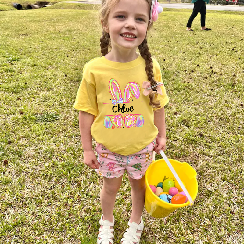 Personalized Kids Bunny Summer T-Shirt| Cloth1413