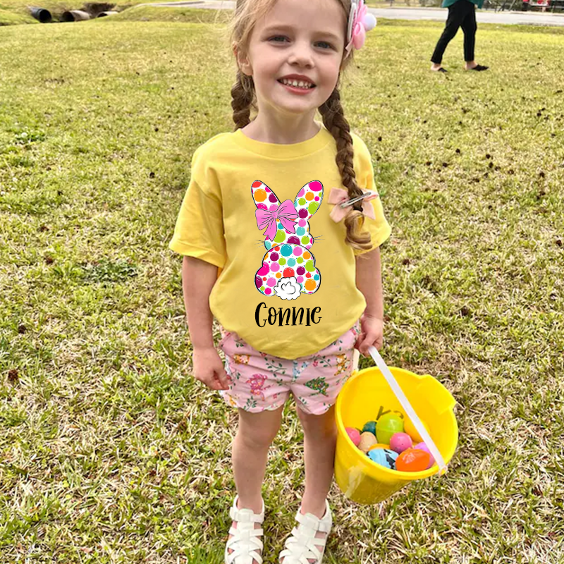 Personalized Kids Bunny Summer T-Shirt| Cloth1414