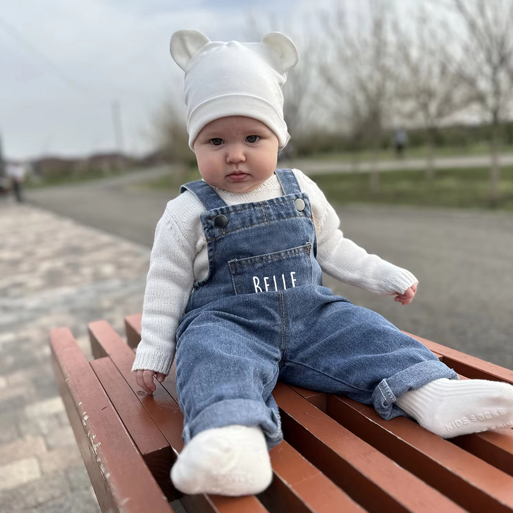 Personalized Kids Denim Overalls| Pants05