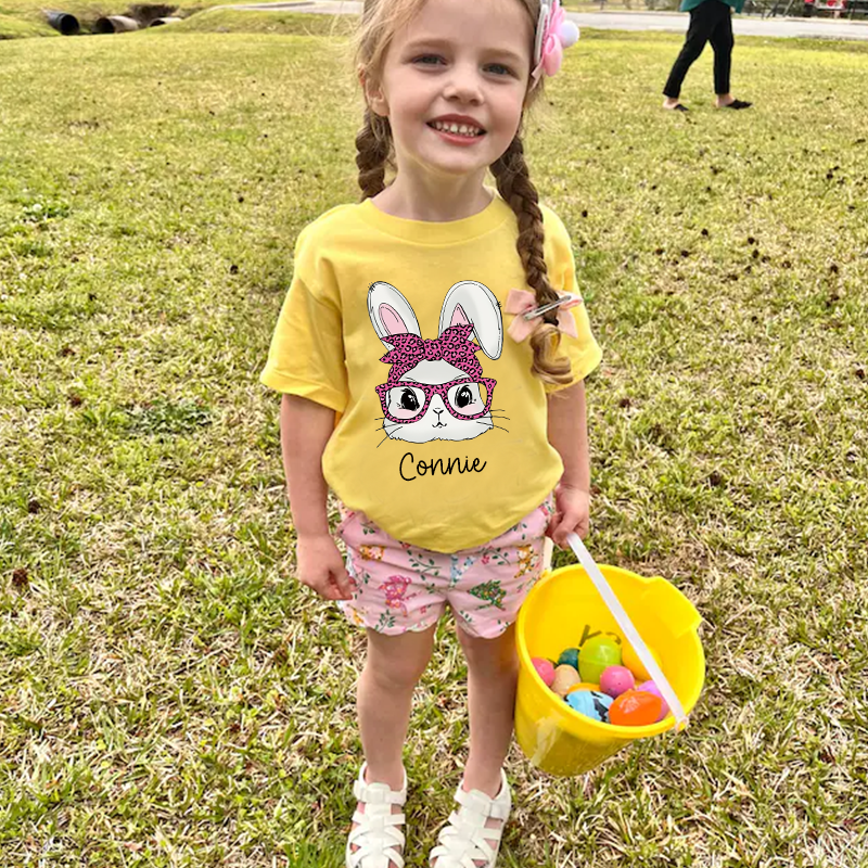 Personalized Kids Bunny Summer T-Shirt| Cloth1419