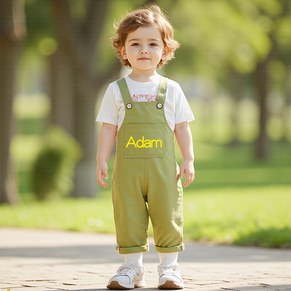 Personalized Kids Multicolor Cozy Overalls| Pants15