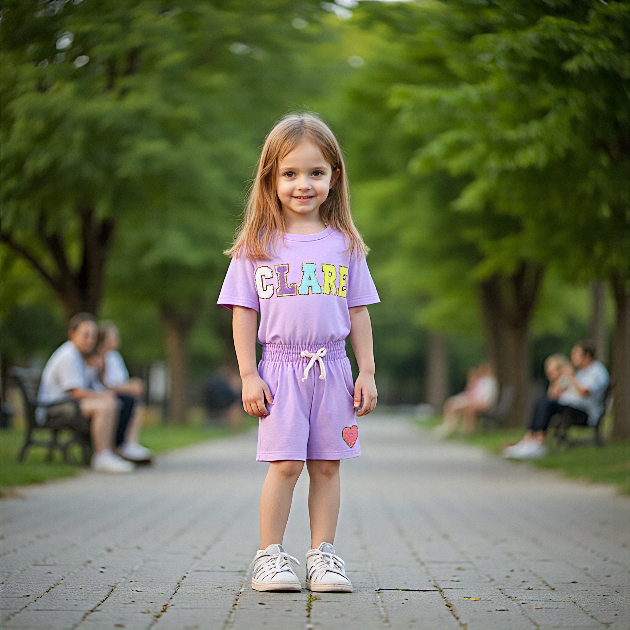 Personalized Kid Summer Hand Patch Toddler Set |Cloth218