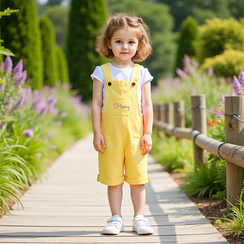 Personalized Kids Multicolor Cozy Overalls| Pants18