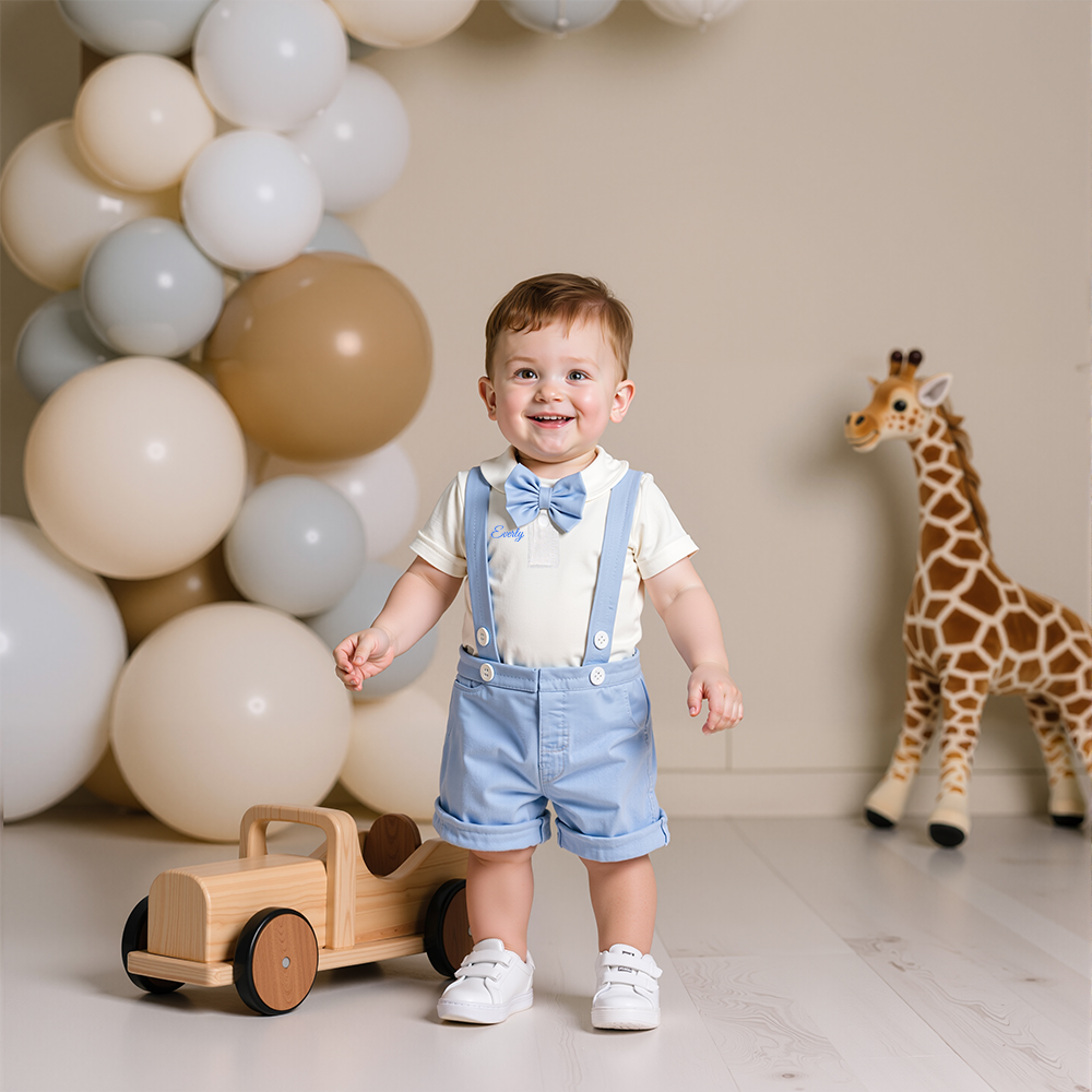 Personalized Baby Boy 3-Piece Birthday Outfit| BBcloth96
