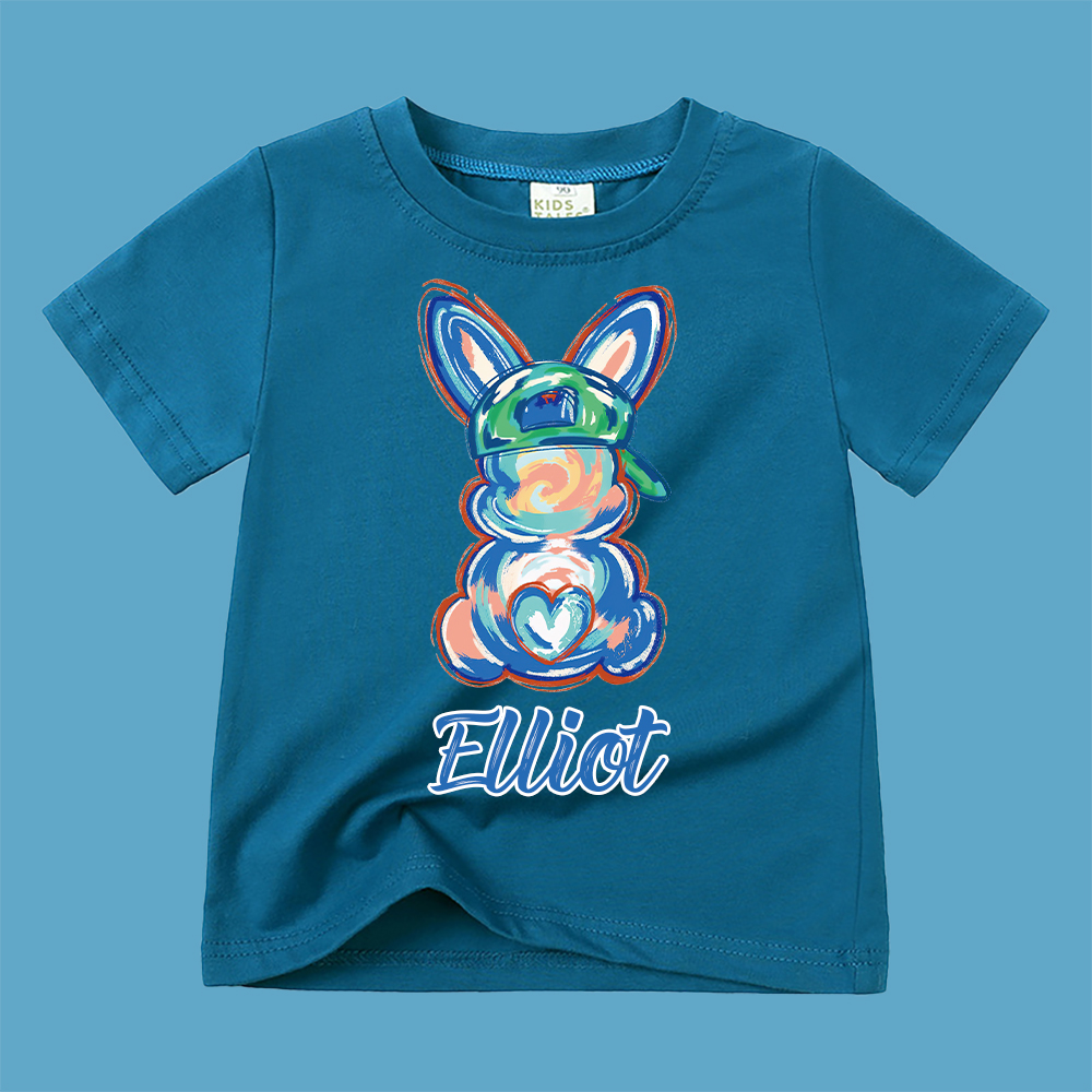 Personalized Kid Cozy Soft Easter Bunny T-Shirt | inTee13