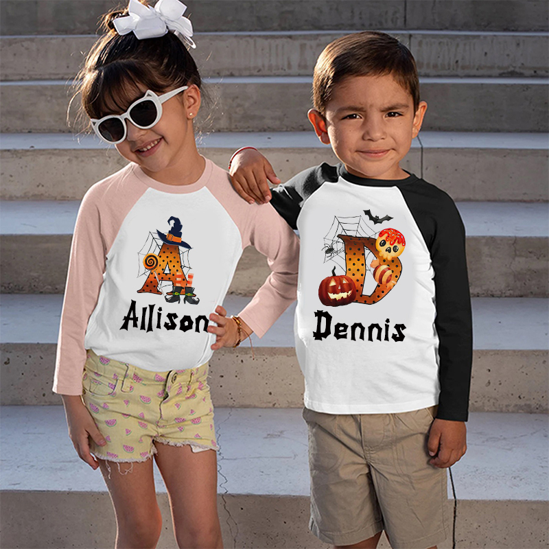 Personalized Kids Halloween Long Sleeves Shirt| Cloth12456