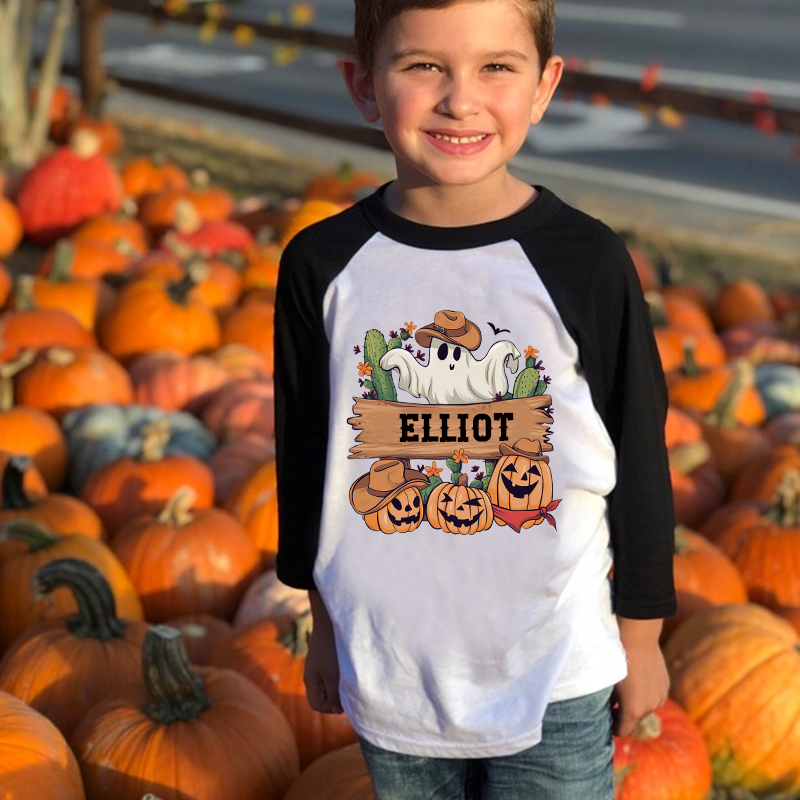 Personalized Kids Halloween Long Sleeves Shirt| Cloth12457