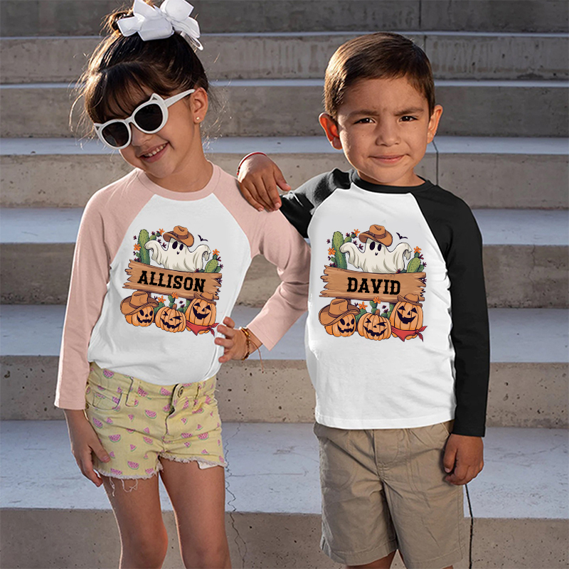 Personalized Kids Halloween Long Sleeves Shirt| Cloth12457