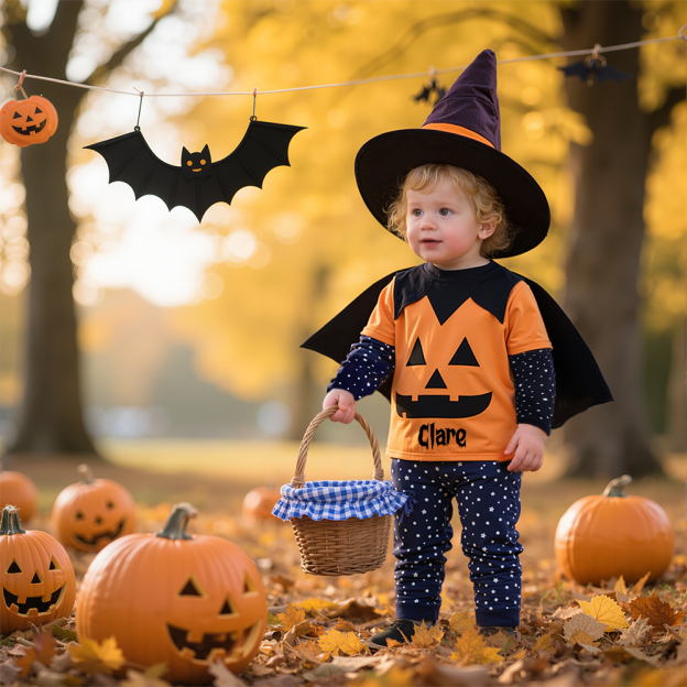 Personalized 4Pcs Baby Halloween Costumes Pumpkin Outfit| YESHalloween04