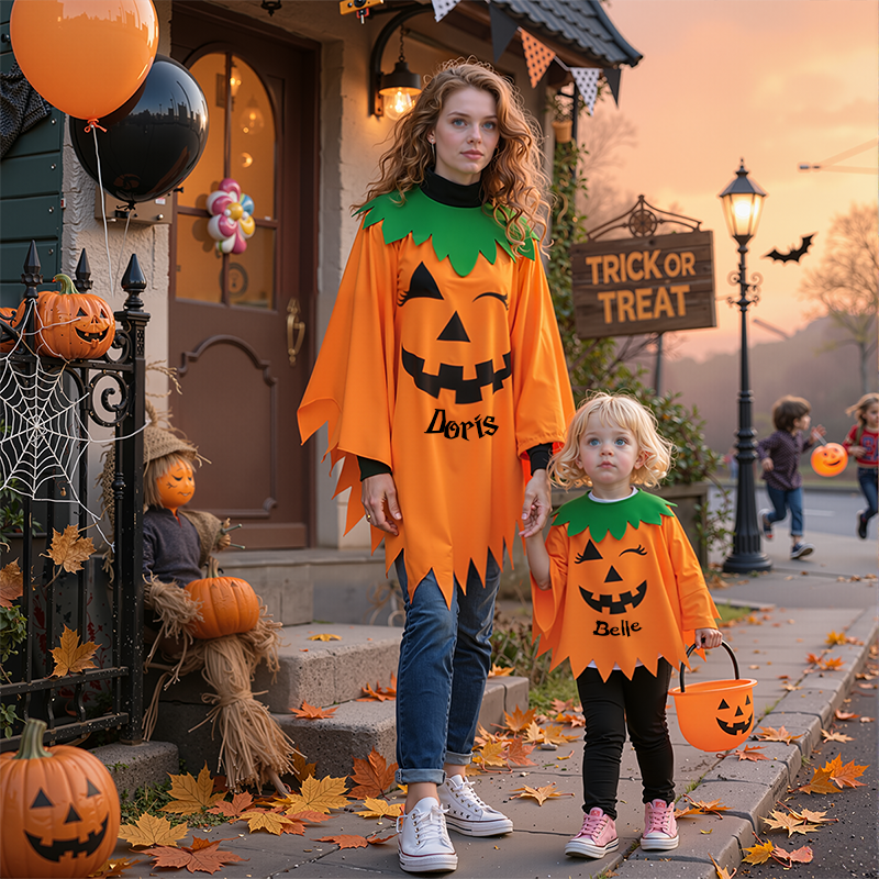 Personalized Halloween Night Glowing Costumes Pumpkin Set| YESHalloween05