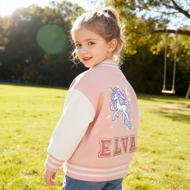Personalized Unicorn Kids Baseball Jacket| Cloth198