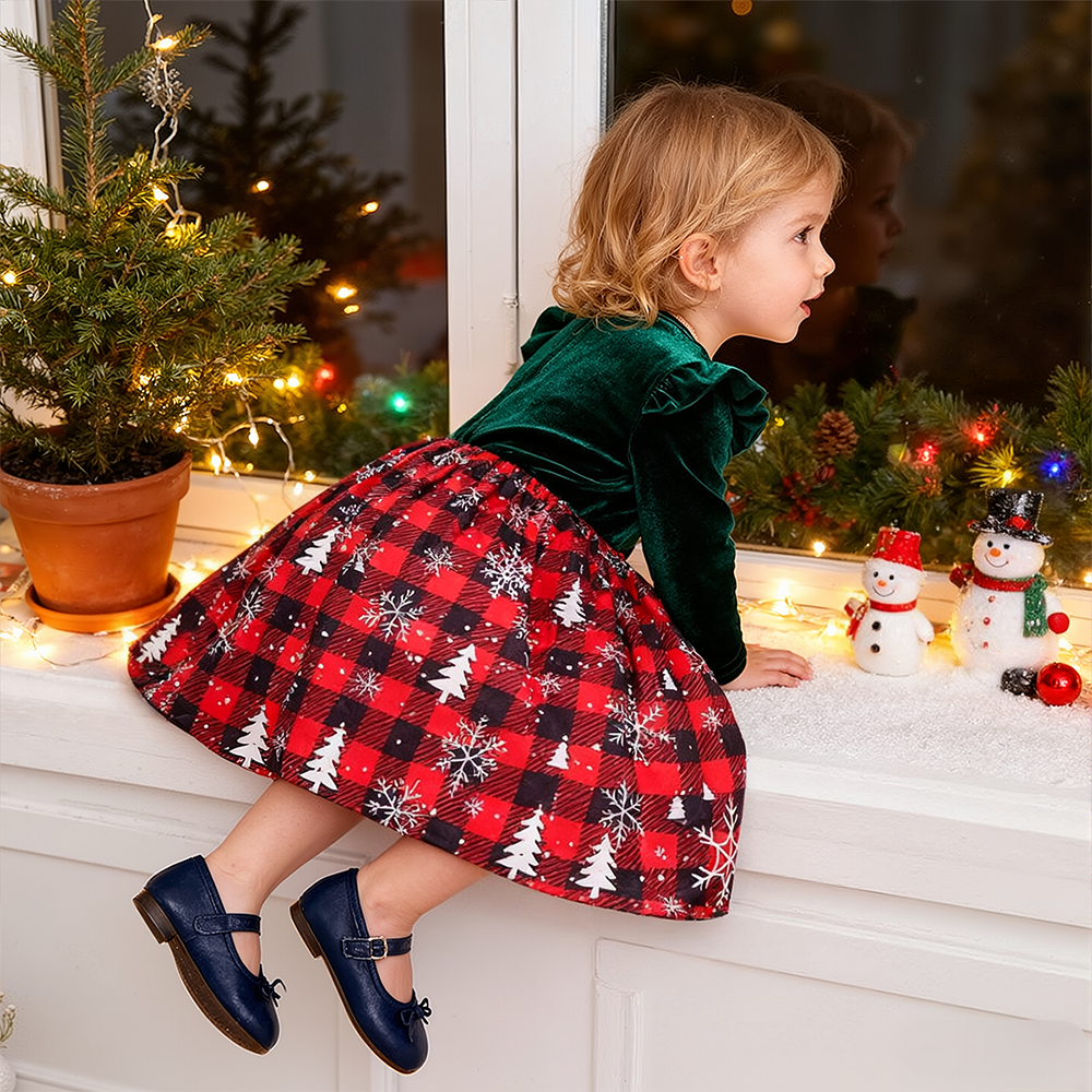 Personalized Girl Christmas Cute Snowflake Dress| YESMC25