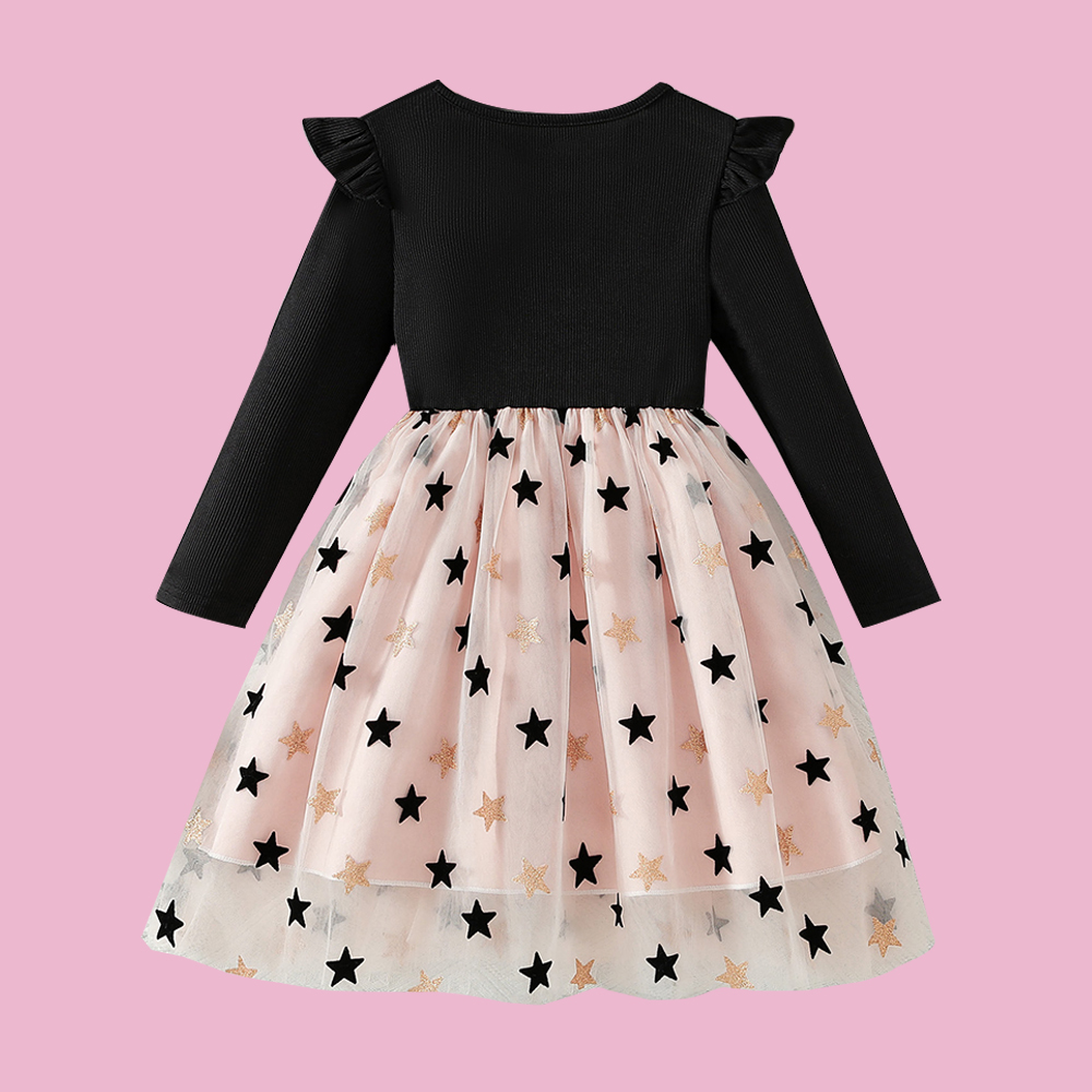 Personalized Girl Long Sleeve Cute Tulle Dress| Dress37