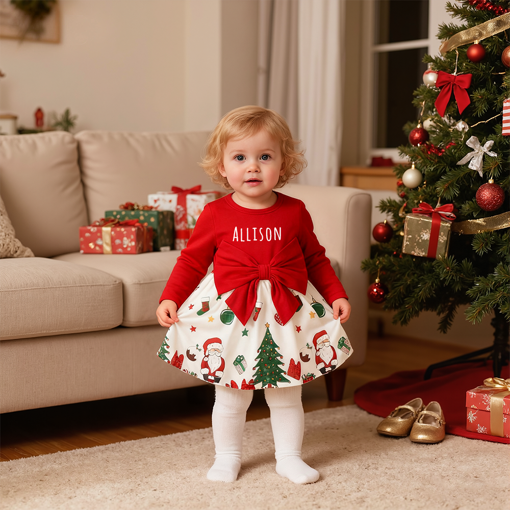 Personalized Baby Girl Christmas Dress| YESMC32