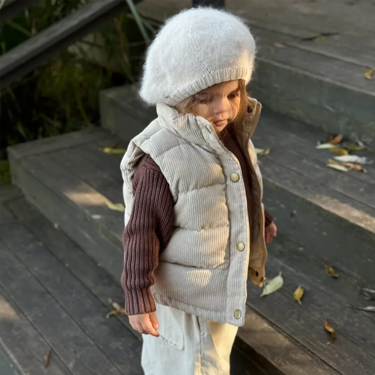 Personalized Kid Embroidered Corduroy Vest| Cloth252