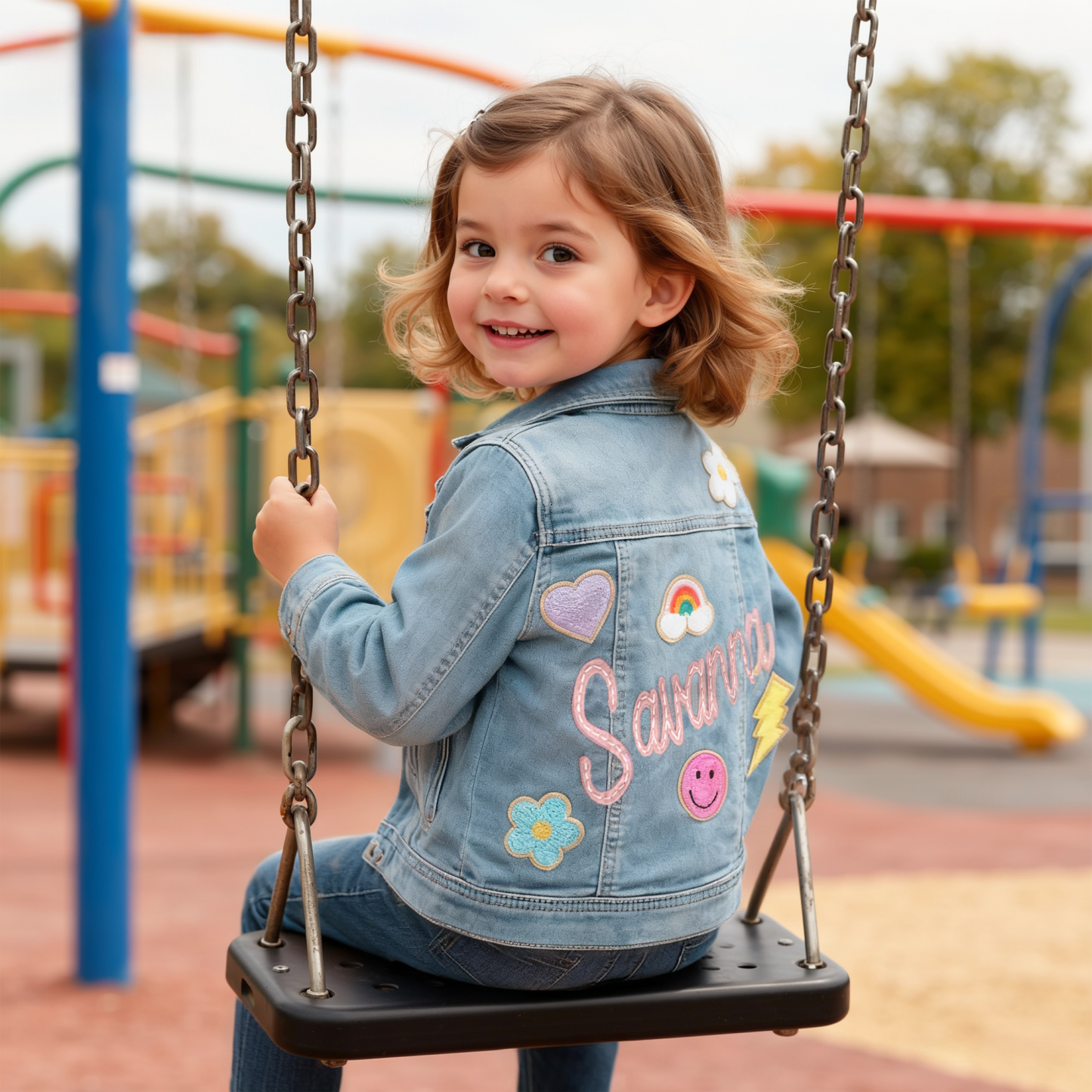 Personalized Hand-Embroidered Kid Denim Jacket| Cloth258