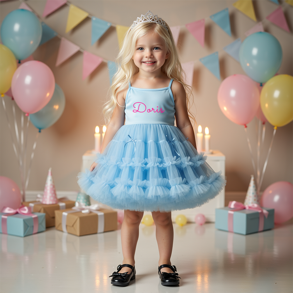 Personalized Girl Sleeveless Strap TUTU Dress| Dress41