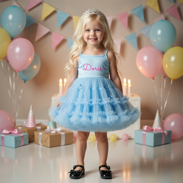 Personalized Girl Sleeveless Strap TUTU Dress| Dress41
