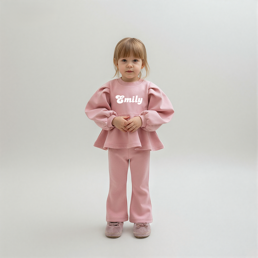 Personalized Girl Casual Sweatshirt and Pants Set| Cloth261