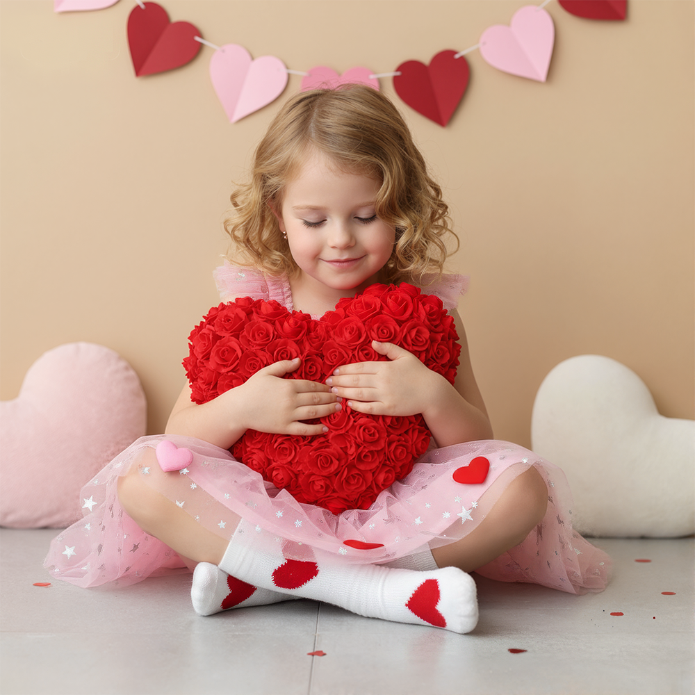 Personalized Girl Valentine's Day Heart Mesh Dress| YESVa05