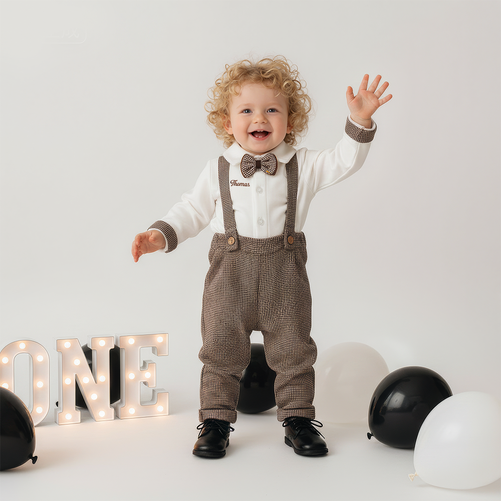 Personalized Baby Boy Embroidered Birthday Formal Outfit| BBcloth121