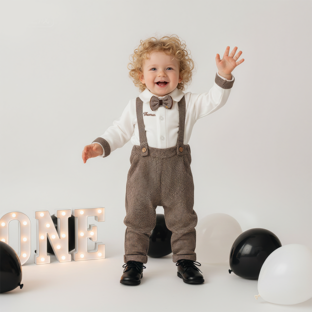 Personalized Baby Boy Embroidered Birthday Formal Outfit| BBcloth121