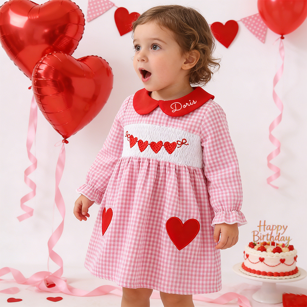 Personalized Girl Valentine's Day Heart Dress| YESVa10