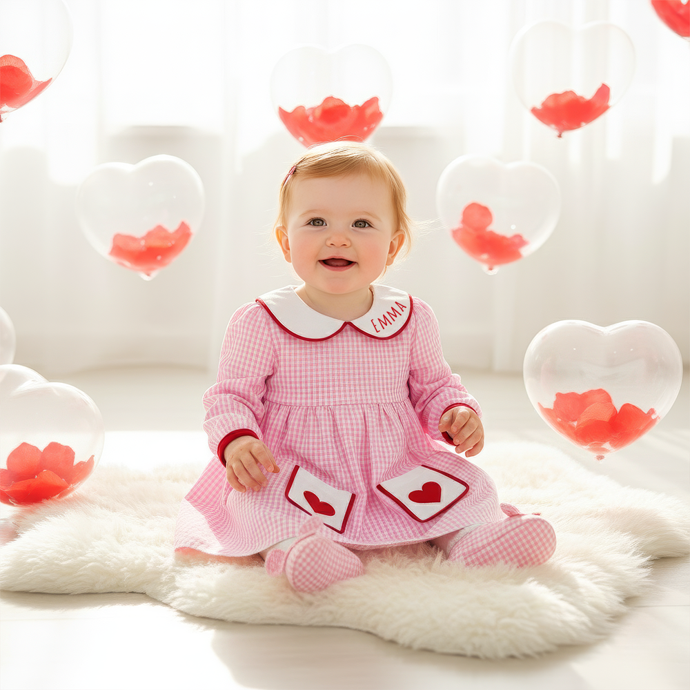 Personalized Girl Valentine's Day Heart Dress| YESVa11