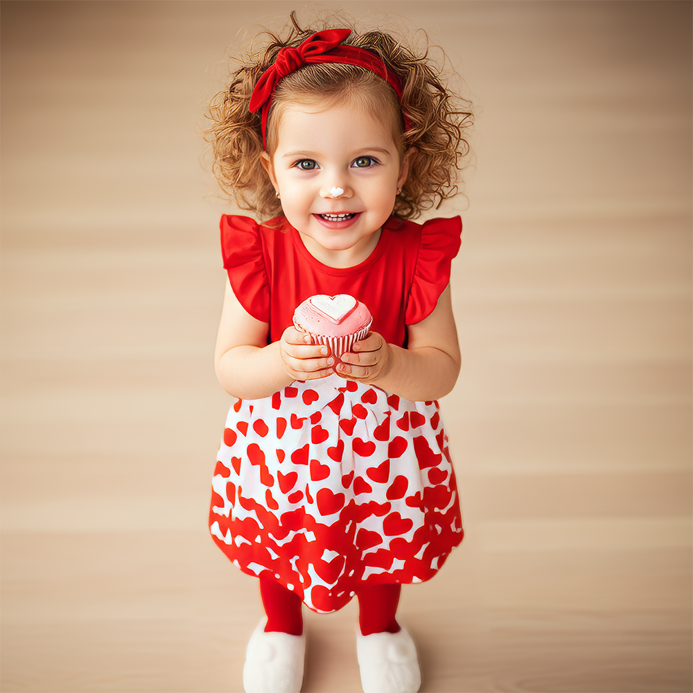 Personalized Girl Valentine's Day Heart Dress| YESVa12
