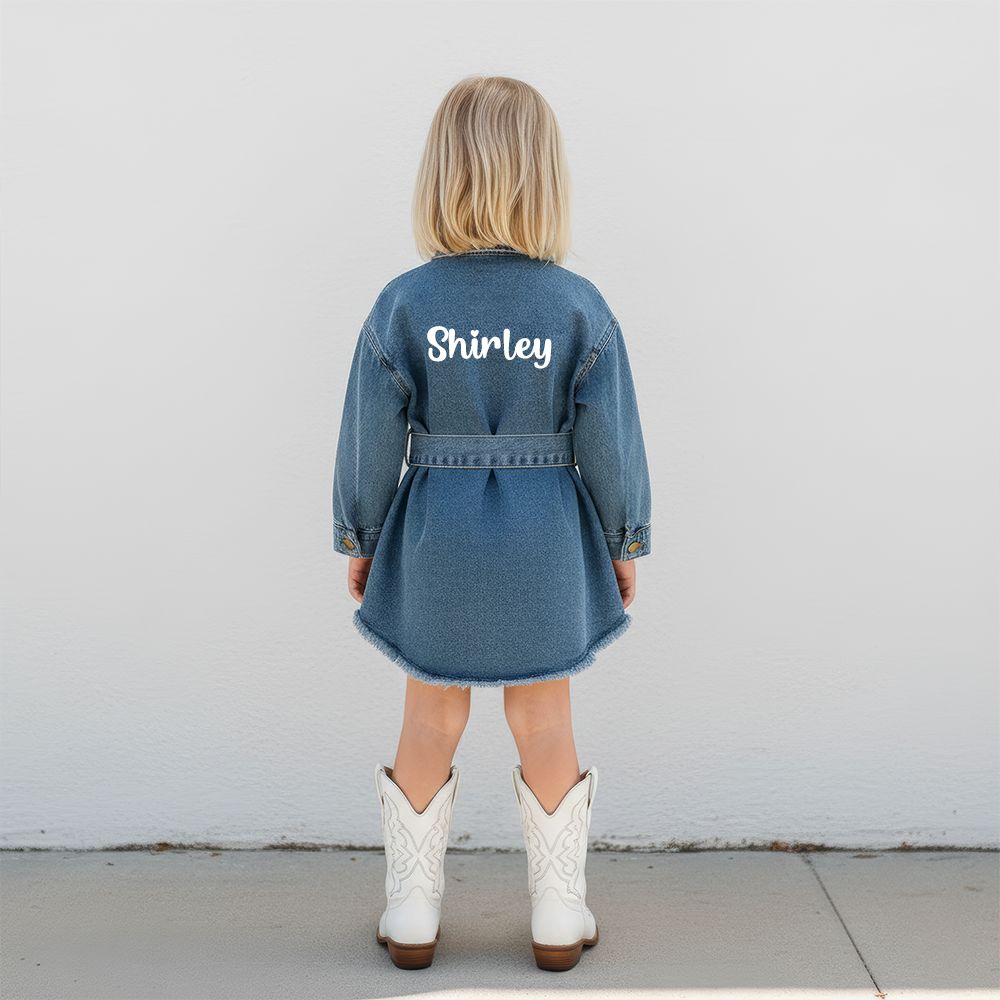 Personalized Girl Retro Denim Dress| Cloth266
