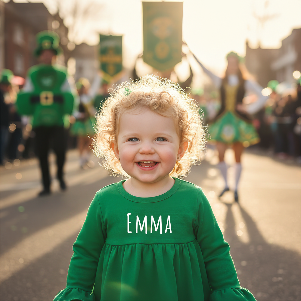 Personalized St. Patrick's Day Green Ruffle Baby Outfit Set| BBcloth122