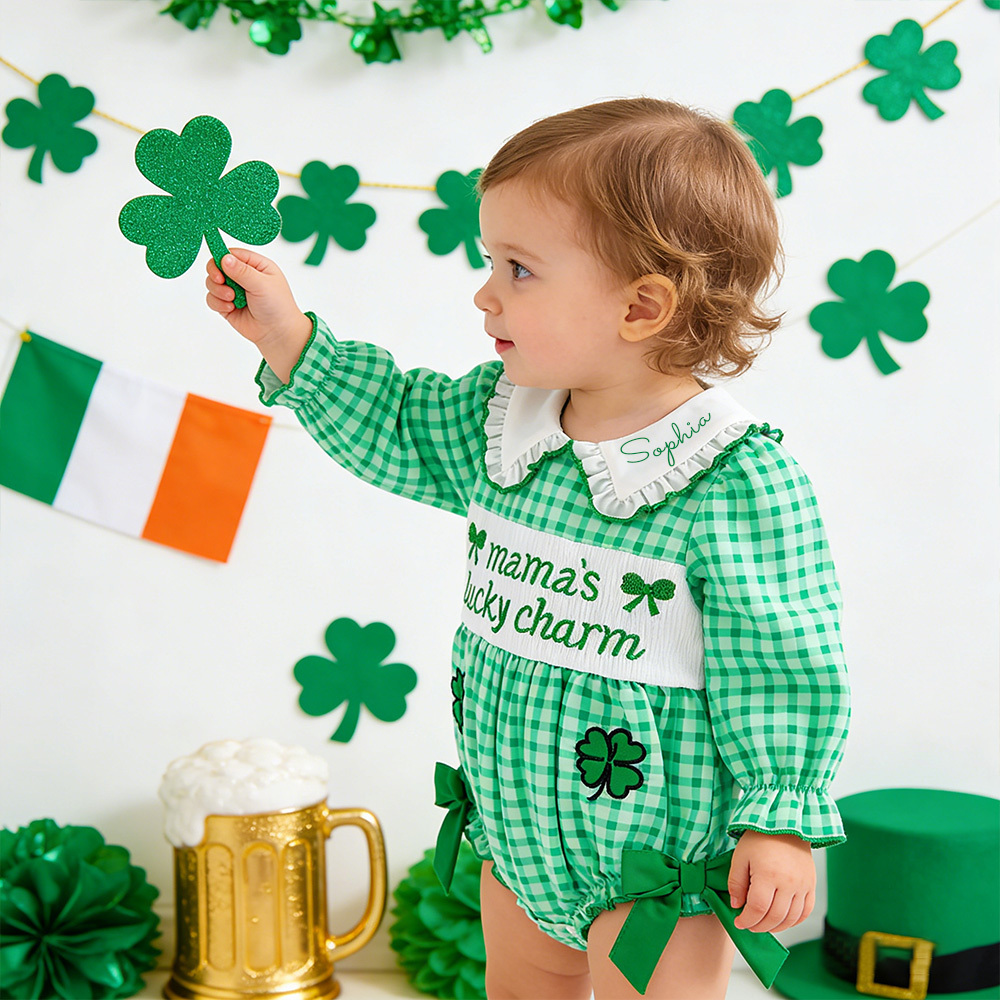 Personalized Baby Girl St. Patrick's Day Romper| BBcloth124