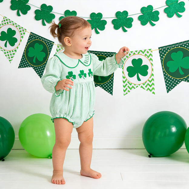 Personalized Baby Girl St. Patrick's Day Romper| BBcloth125