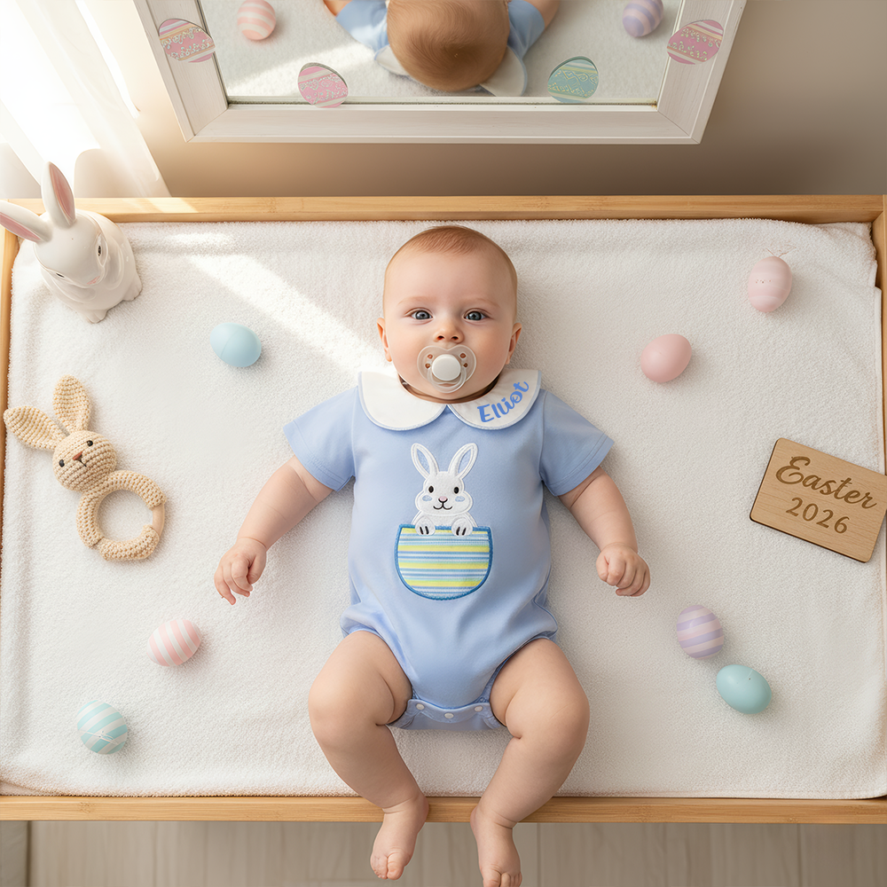 Personalized Baby Easter Bunny Romper| BBcloth126